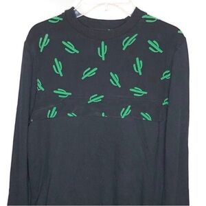 ModCloth Retro Cactus Sweater Novelty Desert Graphic Pullover Black S